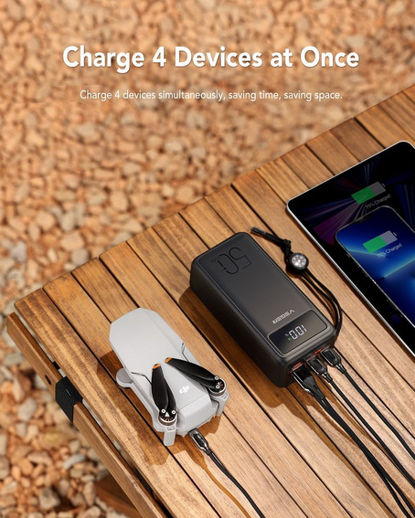 Bateria zewnętrzna (Powerbank) VEGER Tank Lite - 50 000mAh LCD Quick Charge PD 22,5W czarny (W5001)