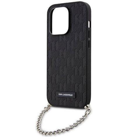 Karl Lagerfeld KLHCP14LSACKLHPK iPhone 14 Pro 6.1&quot; black/black hardcase Saffiano Monogram Chain