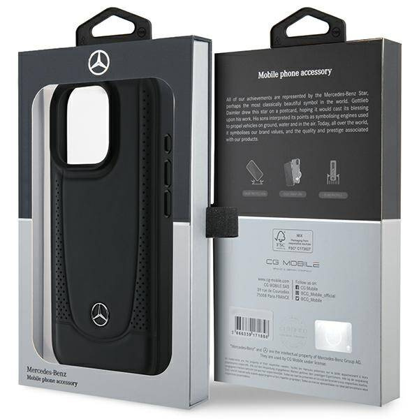 Mercedes nakładka do iPhone 16 Pro 6,3&quot; MEHCP16LARMBK Hardcase Leather Urban czarna