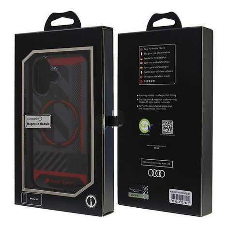 Audi nakładka IML Sport MagSafe do iPhone 16 6.1" czarna