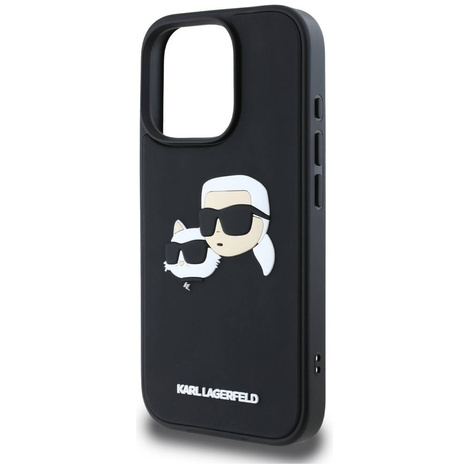 Schutzhülle IPHONE 16 PRO MAX Karl Lagerfeld HC 3D Rubber Double Heads schwarz