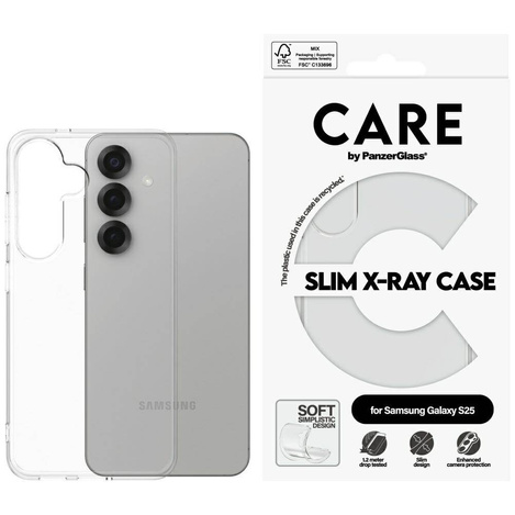 Etui CARE by PanzerGlass Fashion X-Ray do Samsung Galaxy S25 - przezroczysty