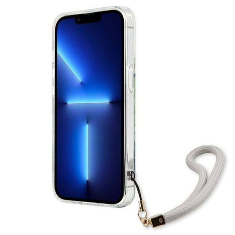 Etui IPHONE 13 MINI Guess Hardcase Flower Strap (GUHCP13SHFLSN) zielone