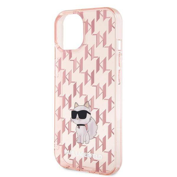 Karl Lagerfeld nakładka do iPhone 15 6,1" KLHCP15SHNCMKLP różowe HC IML C Monogram