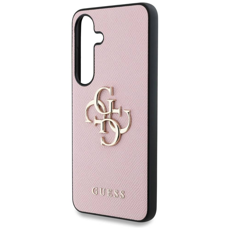 Etui Guess Grained Big 4G Logo Small Classic Logo do Samsung Galaxy S25 różowy