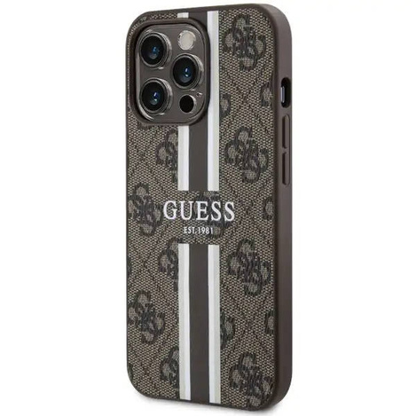Guess GUHMP13XP4RPSW iPhone 13 Pro Max 6,7&quot; braun/braunes Hardcase 4G bedruckte Streifen MagSafe