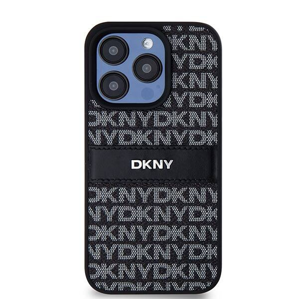 DKNY DKHCP15XPRTHSLK iPhone 15 Pro Max 6.7" czarny/black hardcase Leather Mono Stripe & Metal Logo
