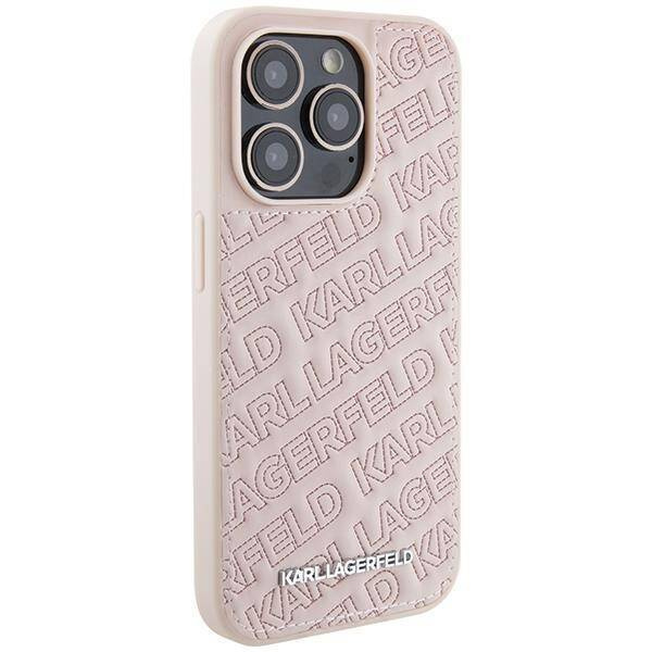 Karl Lagerfeld Quilted K Pattern Hülle für iPhone 15 Pro Max – Rosa