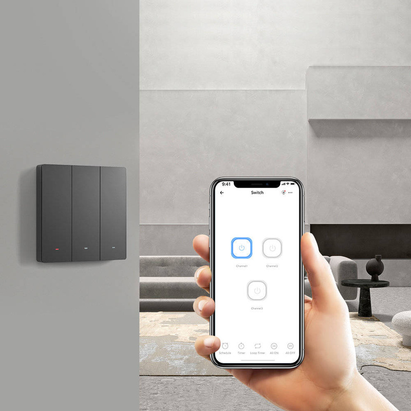 Sonoff Smart 3 Channel WiFi Wall Switch Black (M5-3C-86)
