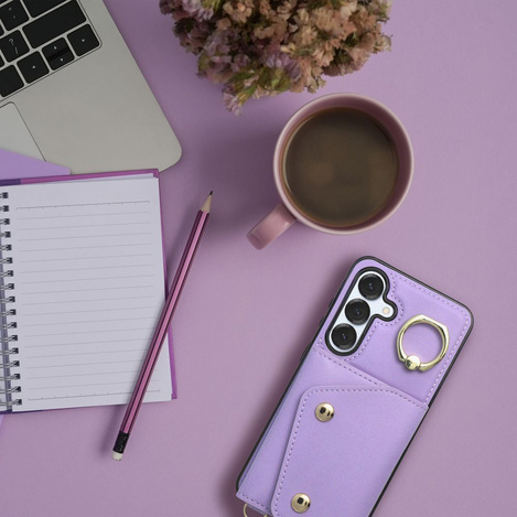 Futerał portfel WONDER dla SAMSUNG S25 liliowy