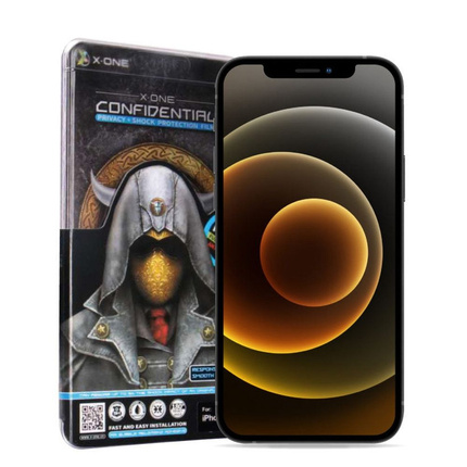 Szkło hartowane X-ONE Full Cover Extra Strong Privacy - do iPhone 15 Plus (full glue) czarny