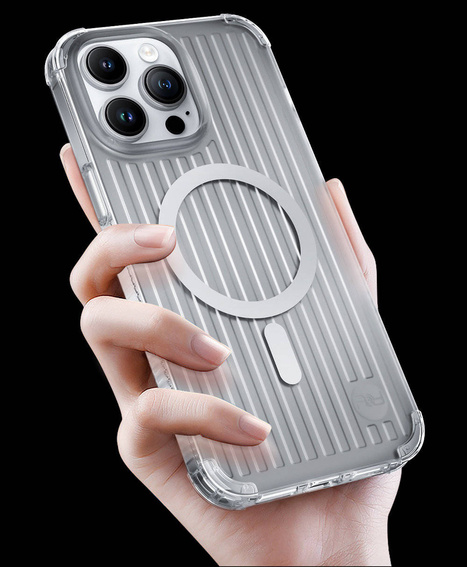 Kingxbar PQY Go Out Series Magnethülle für iPhone 14 Plus MagSafe Silber