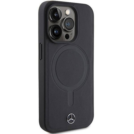 Etui Mercedes Smooth Leather MagSafe do iPhone 15 Pro - czarne