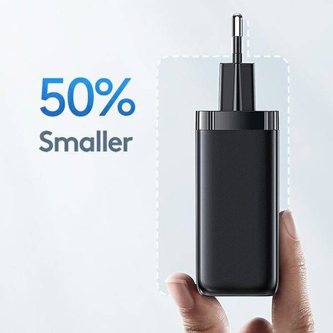 USAMS Ład. siec. 1xUSB-C+1xUSB T47 65W PD Fast Charging Super Si czarny/black CC153TC01 (US-CC153)