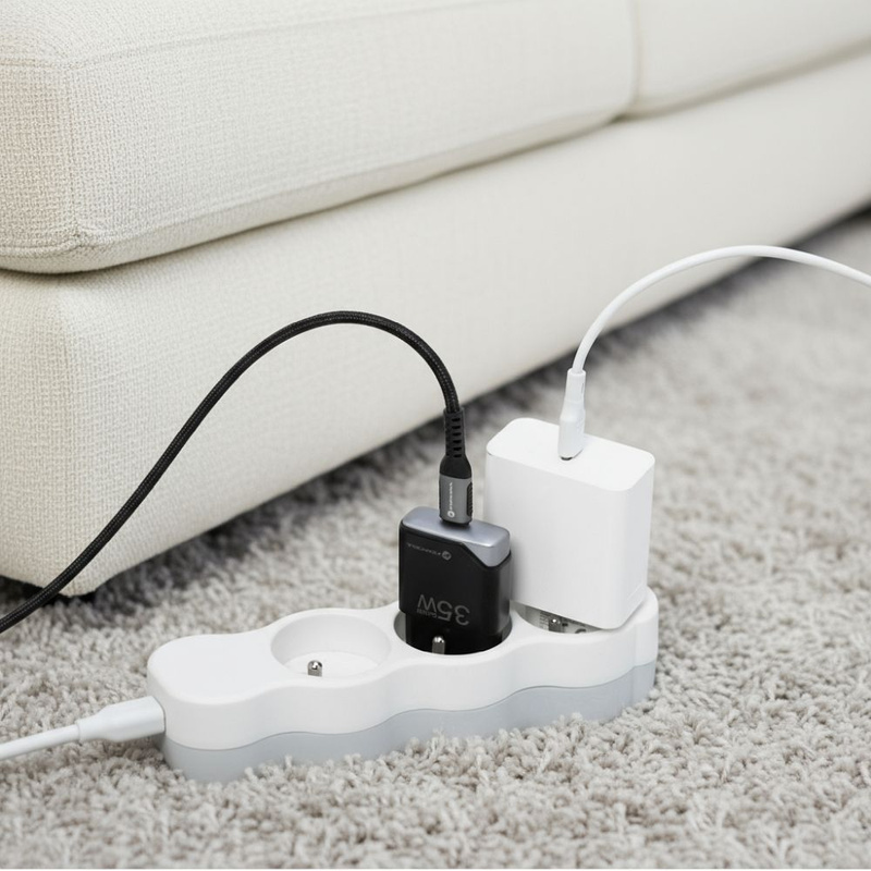 Ładowarka sieciowa do telefonu Forcell F-Energy Ultra Slim GaN III USB C PD QC4.0 3A 35W B135101-E czarna