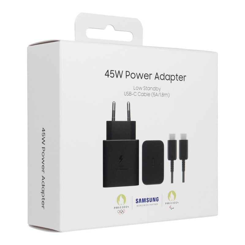 Ładowarka sieciowa Samsung EP-T4511XBEGEU 45W 4.05A 1x USB-C - czarna + kabel USB-C