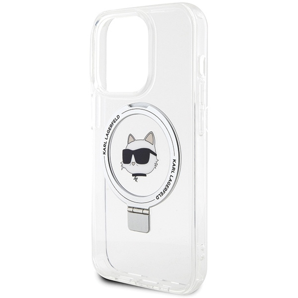Karl Lagerfeld KLHMP15LHMRSCHH iPhone 15 Pro 6,1" weiß/weiß Hardcase Ring Stand Choupette Head MagSafe