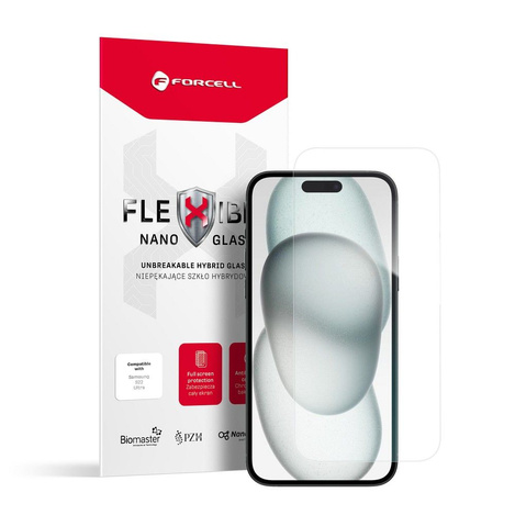 Forcell Flexible Nano Glass - szkło hybrydowe do iPhone 15 Plus