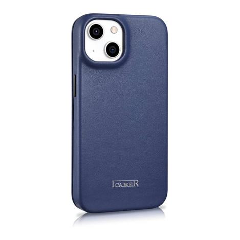 iCarer CE Premium Leather Folio Case for iPhone 14 Plus Flip Magnetic MagSafe Blue (WMI14220715-BU)