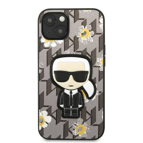 Original Case IPHONE 13 Karl Lagerfeld Flower Ikonik Karl (KLHCP13MPMNFIK1) gray