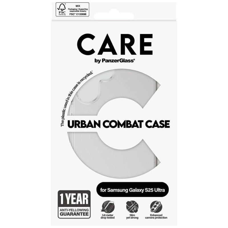 Etui CARE by PanzerGlass Flagship Urban Combat do Samsung Galaxy S25 Ultra - przezroczysty