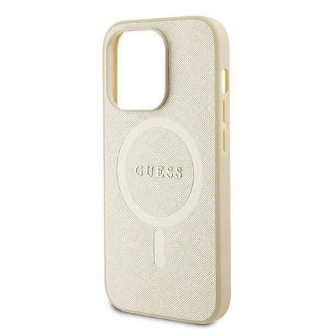 Guess GUHMP15LPSAHMCB iPhone 15 Pro 6.1&quot; gold/gold hardcase Saffiano MagSafe