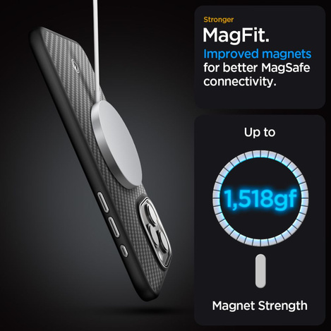 Etui Spigen Enzo Aramid Mag z MagSafe na iPhone 15 Pro Max - matowo-czarne