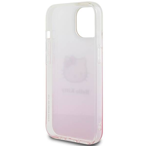 Hello Kitty IML Gradient Electrop Kitty Head Hülle für iPhone 15 – Rosa