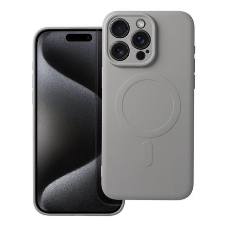 Futerał Silicone Mag Cover kompatybilny z MagSafe do IPHONE 15 PRO MAX tytanowy szary