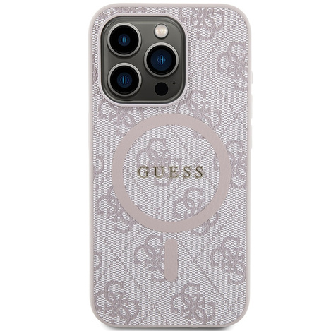 Oryginalne Etui GUESS Hardcase GUHMP14XG4GFRP do iPhone 14 Pro Max (Kompatybilny z Magsafe / 4G Ring classic logo / różowy)