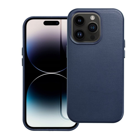 Futerał LEATHER MAG COVER kompatybilny z MagSafe do IPHONE 16 Plus niebieski