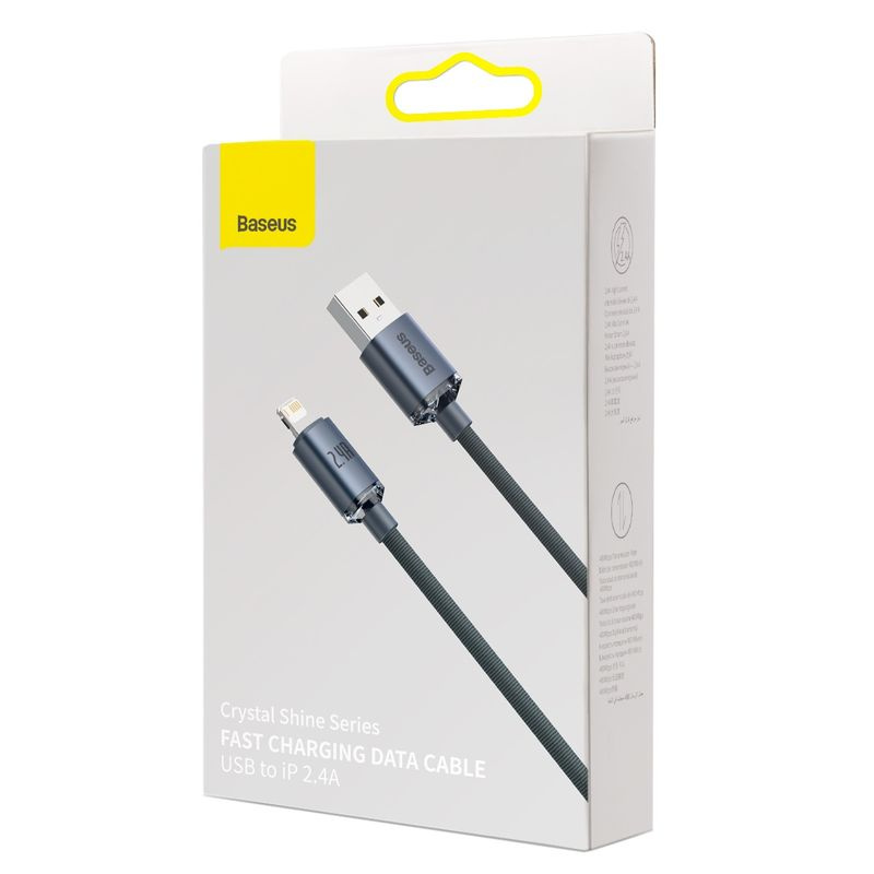Baseus Crystal Shine Series Fast Charging Data Cable USB to iP 2.4A 1.2m Black