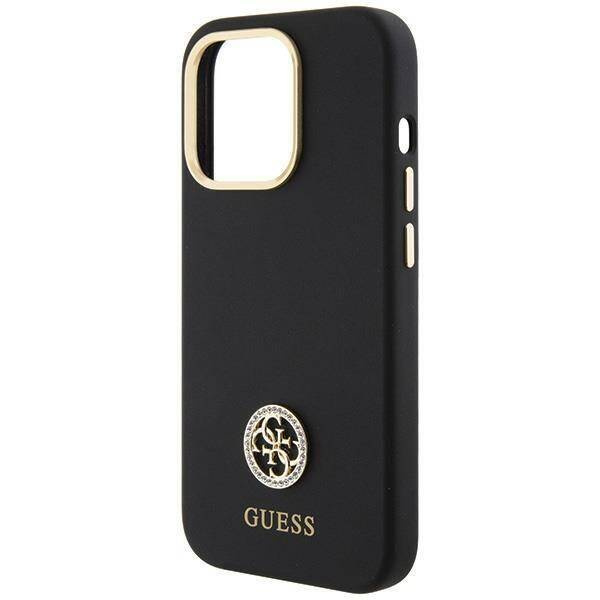 Oryginalne Etui APPLE IPHONE 15 PRO MAX Guess Hardcase Silicone Logo Strass 4G (GUHCP15XM4DGPK) czarne