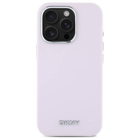 Original Handyhülle IPHONE 16 PRO MAX DKNY Hardcase Liquid Silicone Small Metal Logo MagSafe (DKHMP16XSMCHLP) rosa