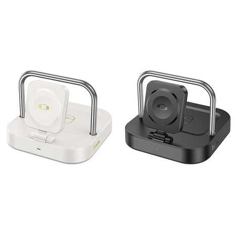 HOCO ładowarka indukcyjna 3w1 kompatybilna z Apple Watch 3A 5W CQ16A biała