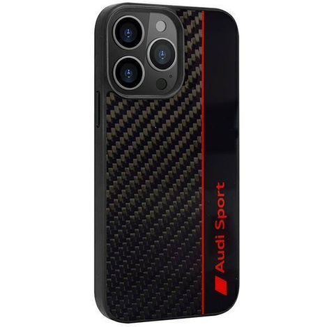 Audi Carbon Fiber Stripe iPhone 13 Pro Max 6,7&quot; schwarz/schwarz Hardcase AUS-TPUPCIP13PM-R8/D1-BK