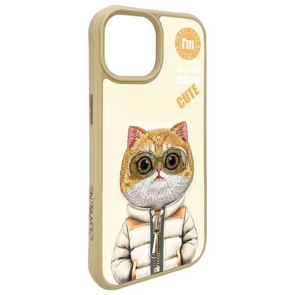 Nimmy etui iPhone 15 6.1" khaki           Cool&Cute 2.0 Cat