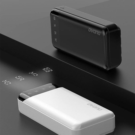 Dudao pojemny powerbank z 3 wbudowanymi kablami 20000mAh USB Typ C + micro USB + Lightning czarny (Dudao K6Pro+)