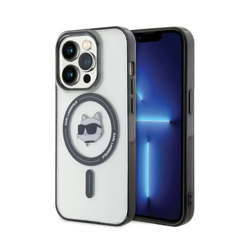 Karl Lagerfeld IML Choupette's Head MagSafe-Hülle für iPhone 15 Pro – transparent