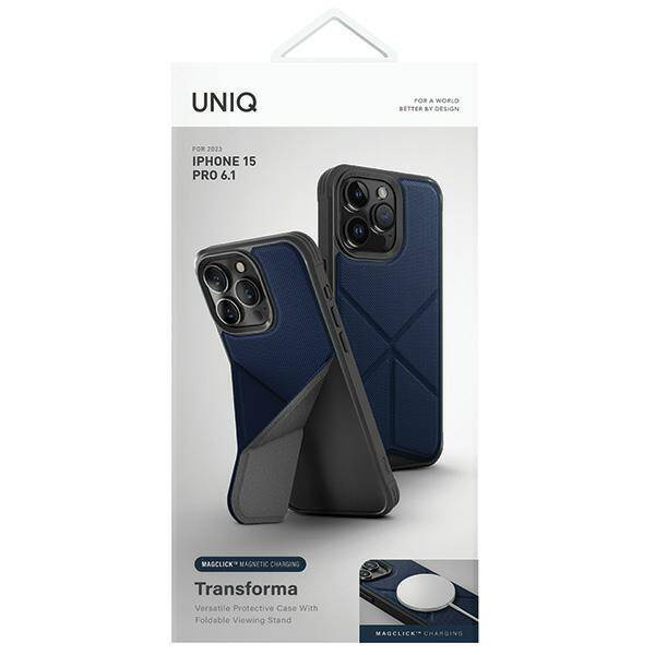 Uniq Hülle Transforma iPhone 15 Pro 6,1" Magclick Charging Blau/Elektroblau