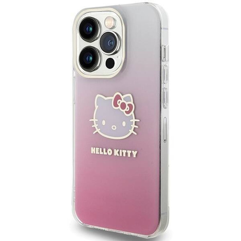 Hello Kitty IML Gradient Electrop Kitty Head Hülle für iPhone 15 Pro – Rosa