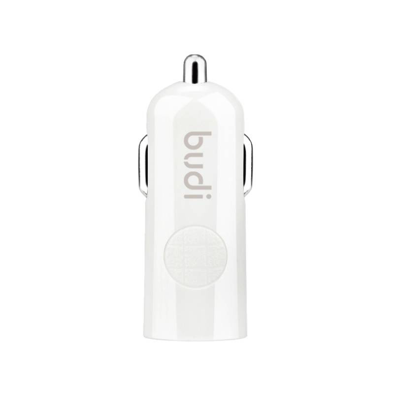 Budi - Ładowarka samochodowa USB + kabel Lightning (Biały)