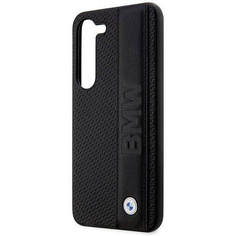 Case BMW BMHCS23M22RDPK S23+ S916 black/black hardcase Leather Textured &amp; Stripe