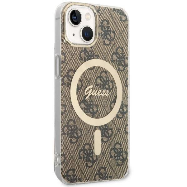 Guess GUHMP14SP4RPSW iPhone 14 6.1&quot; brown/brown hardcase 4G Printed Stripes MagSafe