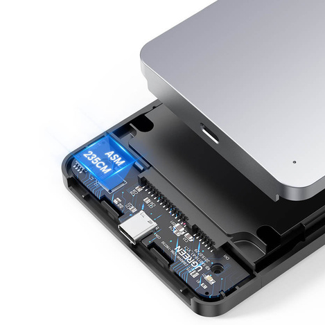 Ugreen pocket hard disk case 2.5 &#39;&#39; SATA 3.0 6Gbps gray + cable USB - USB Type C 0.5m (CM300)