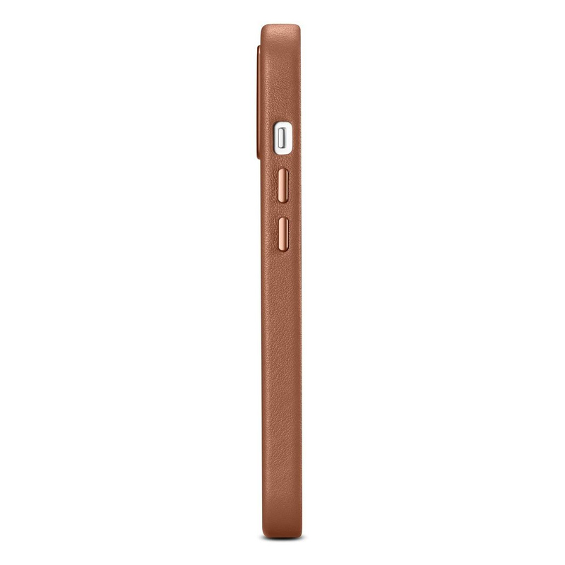 iCarer Case Leather genuine leather case cover for iPhone 14 Plus brown (MagSafe compatible)