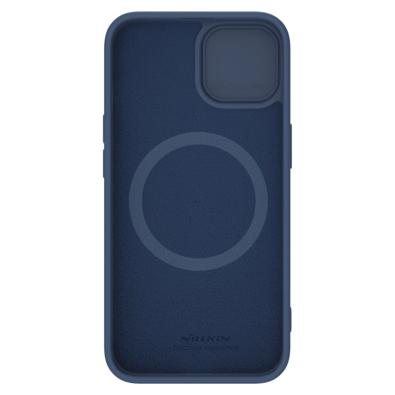 Nillkin CamShield Silky Silikonhülle für iPhone 15 Plus mit Kameraschutz – Dunkelblau