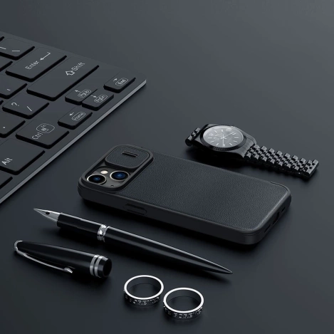 Nillkin Qin Cloth Pro Case Case for iPhone 14 Plus Camera Cover Holster Cover Flip Case Gray