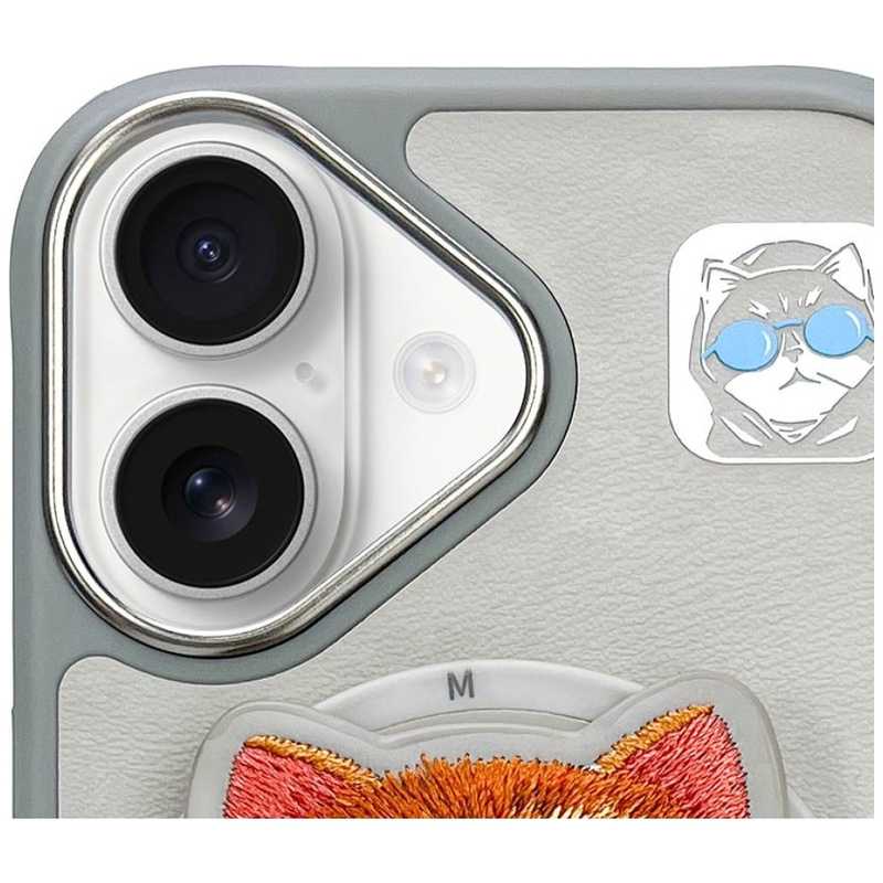 Etui Nimmy Glasses Cool Cat MagSafe do    iPhone 16 szary