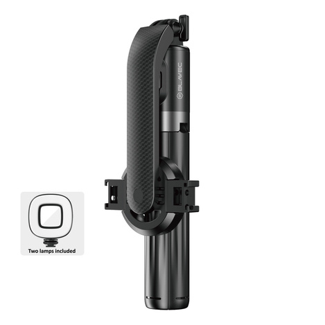 Blavec Selfie Stick Aluminium Fusion P07 Magsafe tripod + pilot + 2 lampy 1,4 metra (SSFP07-MTR2LB14) czarny